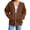 Coffee, variant on Aocisk Womens Zip Up Jacket Stylish Solid for Everyday Wear Long Sleeve Coat Hoodies and Sweatshirts Loose Fit Yellow S
