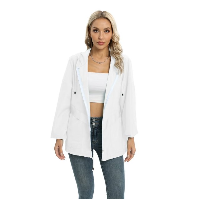 Liquidation! Veste Fine de Printemps pour Femmes Mode Veste Imperméable Coupe-Vent Extérieur Noir 2TG