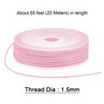 thumbnail image 2 of Unique Bargains Twisted Nylon Twine Thread Beading Cord 1.5mm 20M/65 Feet Extra Strong Braided Nylon String, Pink, 2 of 6