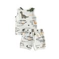 thumbnail image 2 of goowrom Baby Tracksuits Set, Cartoon Dinosaur Vest + Shorts, 2 of 10