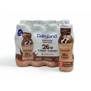 Dairyland 26g haute teneur en protéines de chocolat shake sans sucre ajouté 325ml-paquet de 12