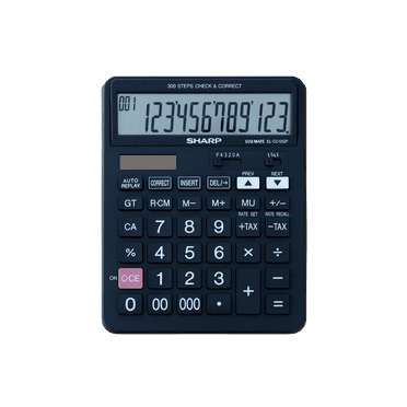 Calculatrice de bureau Sharp ELCC12GP XL à 12 chiffres avec écran ACL incliné