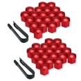 thumbnail image 1 of S SERENABLE 40 Pieces 17mm Deep Wheel Chrome Bolt Center Cover Tyre Screw Cap Decor Red, 1 of 9