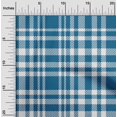 thumbnail image 2 of oneOone Cotton Jersey Teal Blue Fabric Check Craft Projects Decor Fabric Printed By The Yard 58 Inch Wide, 2 of 4