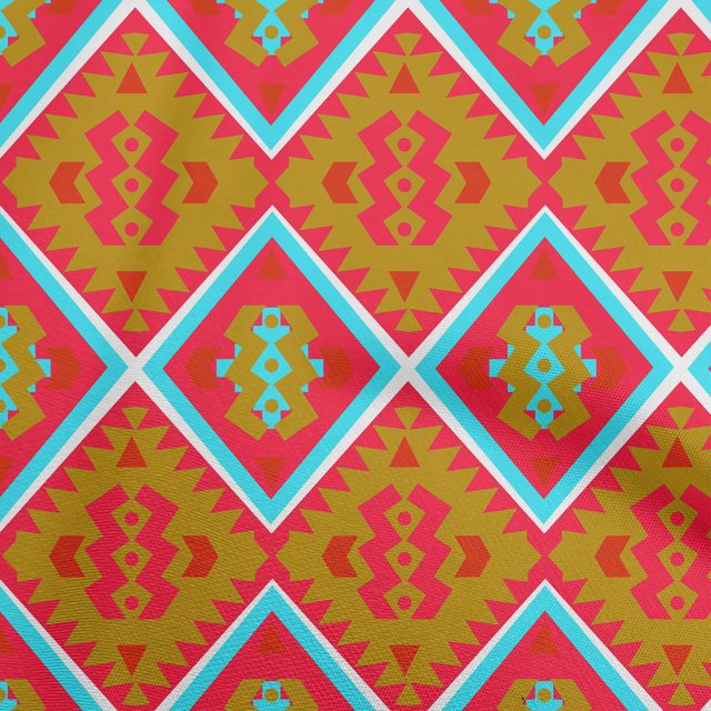 oneOone Rayon Red Fabric Tribal Craft Projects Decor Fabric Printed By The Yard 56 Inch Wide