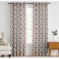 thumbnail image 2 of Vargottam 84 Inch Rod Pocket/Back Tab Cotton Curtains for Windows and Doors - Light Filtering Cotton - Light Filtering Drapes For Doors - Set of 2 Panels, 52"x84" - Floral Vine Print (Pink), 2 of 8
