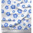 thumbnail image 1 of Soimoi Blue polyester Crepe Fabric Floral Fabric Prints By Yard 42 Inch Wide, 1 of 3