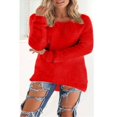 thumbnail image 1 of Women Winter Fleece Fluffy Sweater Jumper Plain Pullover Tops Blouse, 1 of 3