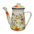 thumbnail image 1 of GROWTH TANK Enamel Coffee Pot Reusable Sturdy Multiuse 1.2L for Kitchen Household Office Green Leaves, 1 of 9