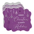 thumbnail image 3 of Inkdotpot Real Silver Foil Bracket Shape Paper Hang Tags Merry Christmas & Happy Text Favor Tags Pack Of 50, 3 of 7