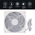thumbnail image 4 of Case Fan, Reverse 9 Blades 140mm 4 Pin PWM 2000RPM Case Cooling Fan 5V ARGB Silicone Pad  for PC Black,White, 4 of 7