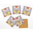 thumbnail image 2 of Inkdotpot Set of 6 Drink Coasters DecorativeNon,SlipCork Base4-inch Square PrintedCoastersEasy Clean- Animals, 2 of 8