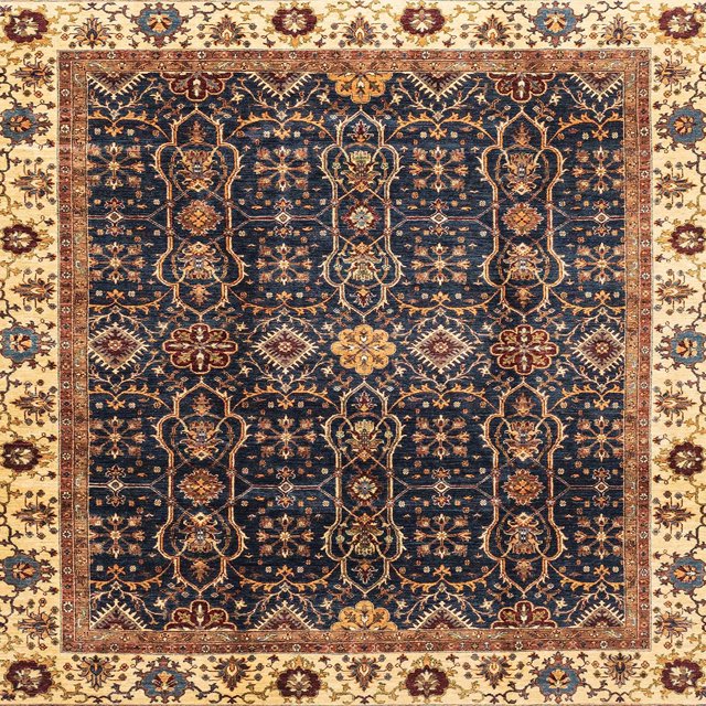 Ahgly Company Tapis d'Intérieur Carrés Abstraits pour Boulangers Bruns, Tapis de Zone Abstraits, 4 Pieds Carré