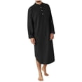 thumbnail image 2 of LSLJS Men's LeisureLong Sleeve Button Long Shirt Middle Ethnic Style Casual Youth Robe, Robes Gifts for Men, 2 of 9