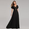 thumbnail image 1 of Evening Dresses Elegant V-Neck Ruffles Chiffon Formal Evening Gown Robe Vestidos De Fiesta Dress for Wedding Party, 1 of 8