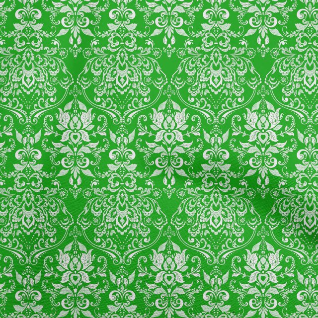 oneOone Velvet Light Green Fabric Damask Craft Projects Decor Fabric Printed By The Yard 58 Inch Wide