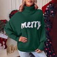 thumbnail image 2 of Timegard Chandails pour Femmes Imprimé de Noël Col Haut Manches Longues Hauts Ample Confortable Chandail Automne Hiver, 2 of 5