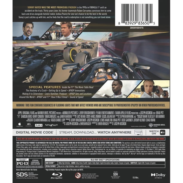 F1 (2025)(Blu-ray), Action & Adventure, Warner Bros. - Walmart.ca