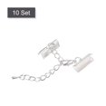 thumbnail image 3 of Unique Bargains 10Set Ribbon Crimp Clamp Ends Lobster Claw Clasps & Chain 16mm Silver White for DIY, 3 of 7