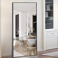 thumbnail image 4 of BEAUTYPEAK 76"x34" Full Length Mirror Rectangle Floor Mirrors for Leaning Standing or Hanging, Black, 4 of 8