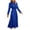 Blue, variant on cfhntfmh Wedding Guest Dresses for Women Trendy Cutout Ruffle Crewneck Smocked Maxi Dress Loose Pleated Party Dress
