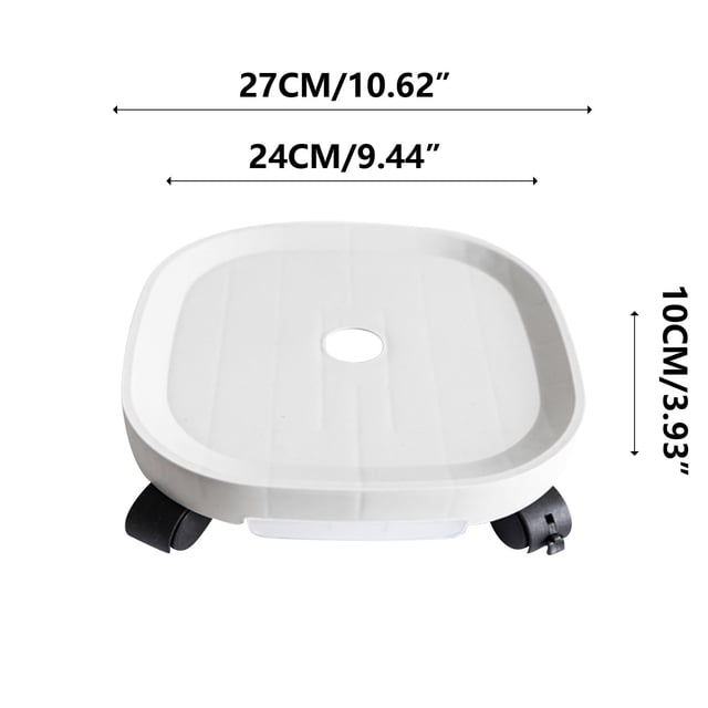 Rbaofujie Universal Wheel Round Plastic Base Mobile Flowerpot Tray Thickened Resin Universal Wheel with Brake Strap Water Box Drawer Tray with Wheel Flower Support
