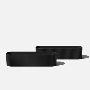 Veradek Demi Series Window Box 36" Plastic-Stone Planter - (Black/2 Pack)