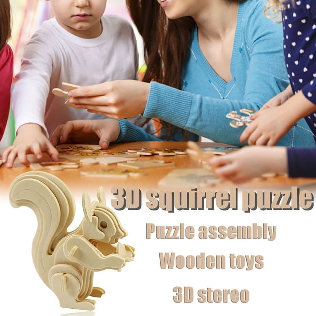 Child 3D Three-dimensional DIY Woodiness Early ducation Toys Model Puzzle