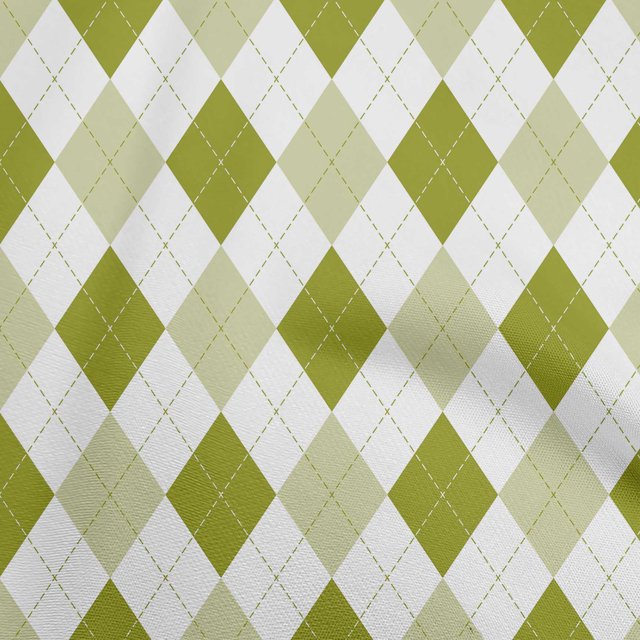 oneOone Polyester Spandex Light Green Fabric Check Argyle Sewing Craft Projects Fabric Prints By Yard 56 Inch Wide