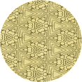 thumbnail image 1 of Ahgly Company Tapis de Zone Rond d'Intérieur Lavable à la Machine, Style Transitionnel, Jaune Soleil, 4 Pieds Rond, 1 of 7