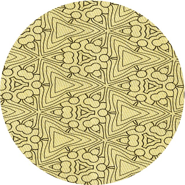 Ahgly Company Tapis de Zone Rond d'Intérieur Lavable à la Machine, Style Transitionnel, Jaune Soleil, 4 Pieds Rond