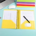 thumbnail image 2 of Yellow Plastic Folder With Pockets Letter Size File Folder Document Organizer For Office School Supplies Heavy Duty Portfolio With Card Slot, 2 of 5