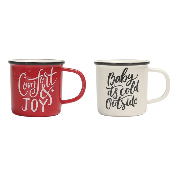Holiday Time Enamel Mug, 2-Piece