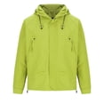 thumbnail image 4 of KIHOUT Men's Waterproof Shell Jacket Windbreaker Hooded Solid Color Rain Coat for Outdoor Hiking Climbing Traveling, 4 of 5