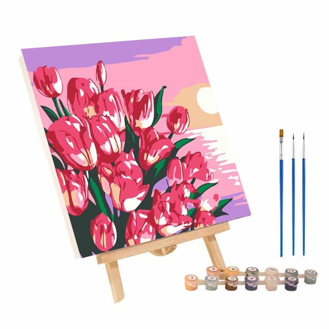 Child Painting Paint by Numbers Scenery Oil Painting Hanging Decorative