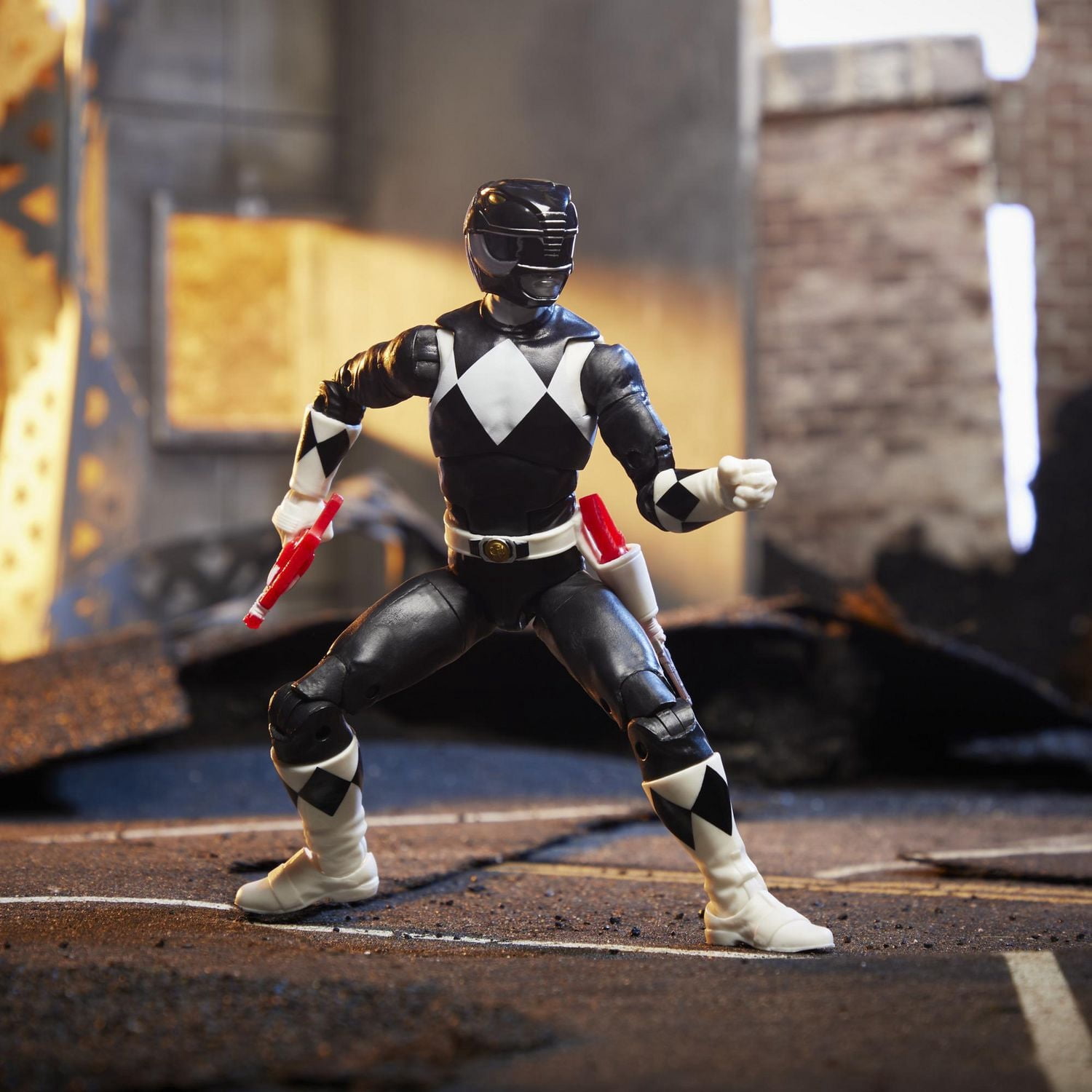 Power Rangers Lightning Collection Mighty Morphin, figurine de collection haut de gamme de 15 cm du Ranger noir, avec accessoires