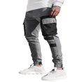 thumbnail image 3 of Men‘s Pockets Patchwork Cargo Trousers Color Block Casual Trousers Long Pants, 3 of 5