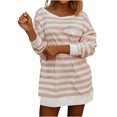 thumbnail image 2 of AherBiu Chemises Surdimensionnées à Manches Longues pour Femmes Col Rond Pull Ample Blouses à Épaules Tombantes, 2 of 8
