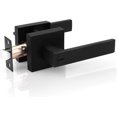 thumbnail image 1 of Square Door Lever Privacy Door Lock Handleset Keyless Lockset Door Knobs Storage Room Bathroom Set No Key in, 1 of 9