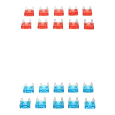 jinwen 20 Pieces 10AMP 15AMP Mini Fuse Blade Fuse Assortment for Car Boat Truck