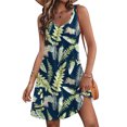 thumbnail image 3 of Pisexur Robes d'Été pour Femmes 2024 Vintage à Fleurs Hawaïennes, Robe de Plage Graphique Décontractée Ample Sans Manches, Robe Débardeur de Plage avec Poche, 3 of 6