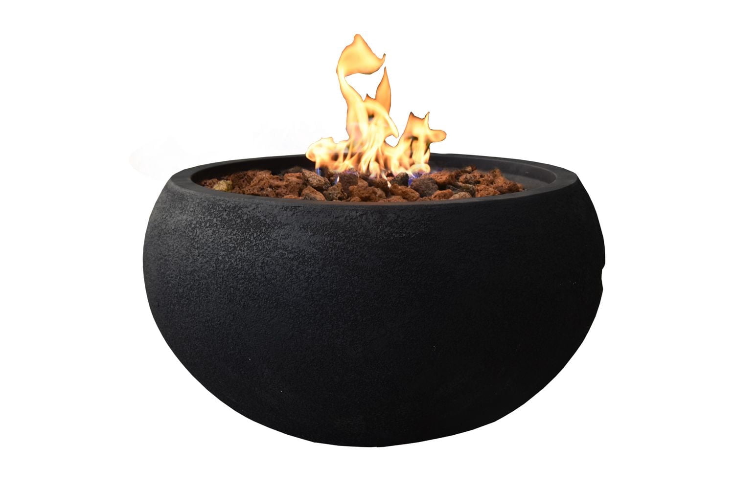 Modeno York Black Concrete Fire Bowl - Liquid Propane