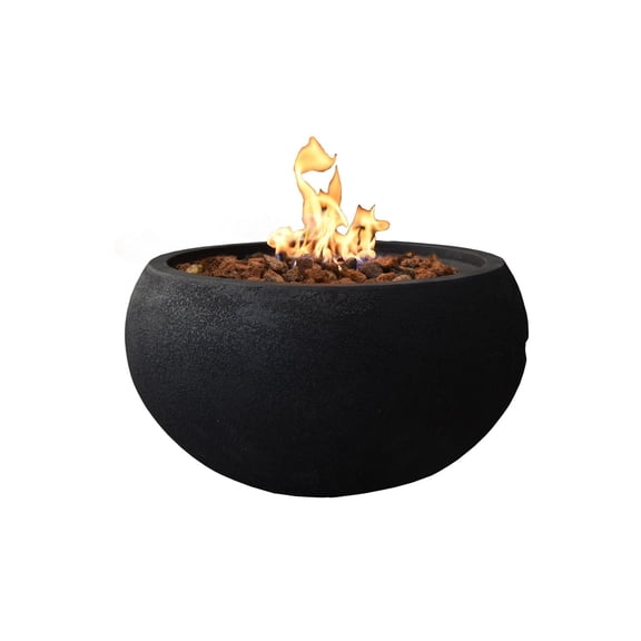 Modeno York Black Concrete Fire Bowl - Liquid Propane