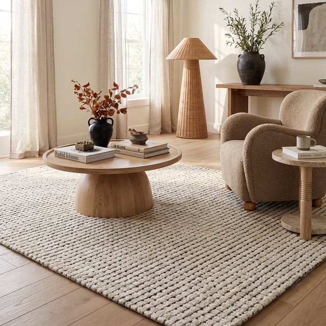 Rug Branch Maya Modern Checkered Beige Black Indoor Hand-Tufted Area Rug