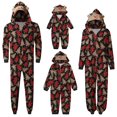 thumbnail image 1 of Christmas Family Matching Jumpsuits Pajamas Santa/Tree/Print Hooded Long Sleeve Zipper Onesie Rompers Pjs, 1 of 3