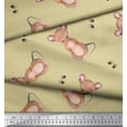 thumbnail image 3 of Soimoi Beige Poly Georgette Fabric Footprints & Mouse Kids Printed Fabric 1 Yard 52 Inch Wide, 3 of 5