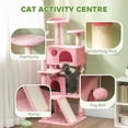 thumbnail image 4 of PawHut 54" Cat Tree Tower with Scratching Posts, Cat Condos, Pink, 4 of 10
