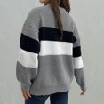thumbnail image 4 of Timegard Chandails pour Femmes Grande Taille Manches Longues Hauts Col Ras du Cou Chandail à Blocs de Couleur Vêtements d'Automne Hiver, 4 of 5