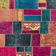 thumbnail image 1 of Ahgly Company Indoor Square Abstract Bright Maroon Red Patchwork Area Rugs, 3' Square, 1 of 6