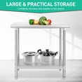 thumbnail image 2 of BeesClover Stainless Steel Prep Work Table, Commercial Workstations, NSF Commercial Heavy Duty Worktablefor Kitchen Restaurant,Home,Hotel,Outdoor, 2 of 7